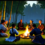 블레이드앤소울 클랜 콘텐츠 가이드 - Guild Gathering at Sunset**

"A bustling and lively Blade & Soul guild gathering in a serene bamboo ...